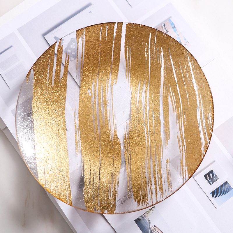 glass charger plate 1 Wholesale Glass Charger Plate PZ-070 - Image 1
